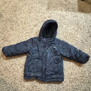 Columbia Winter Jacket Blue Digital‎ Camo Hooded Coat Sz 3T